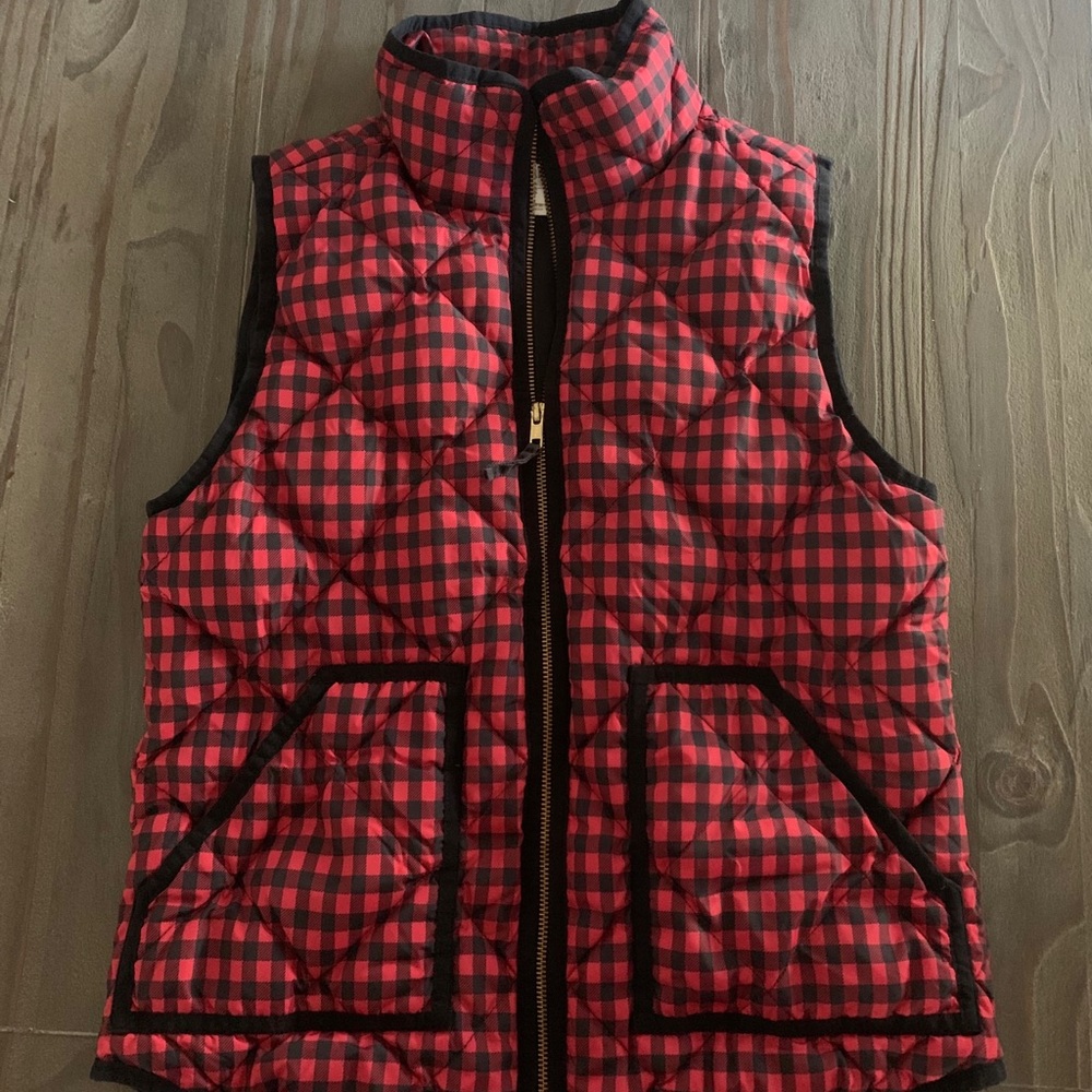JCrew Buffalo Print Vest